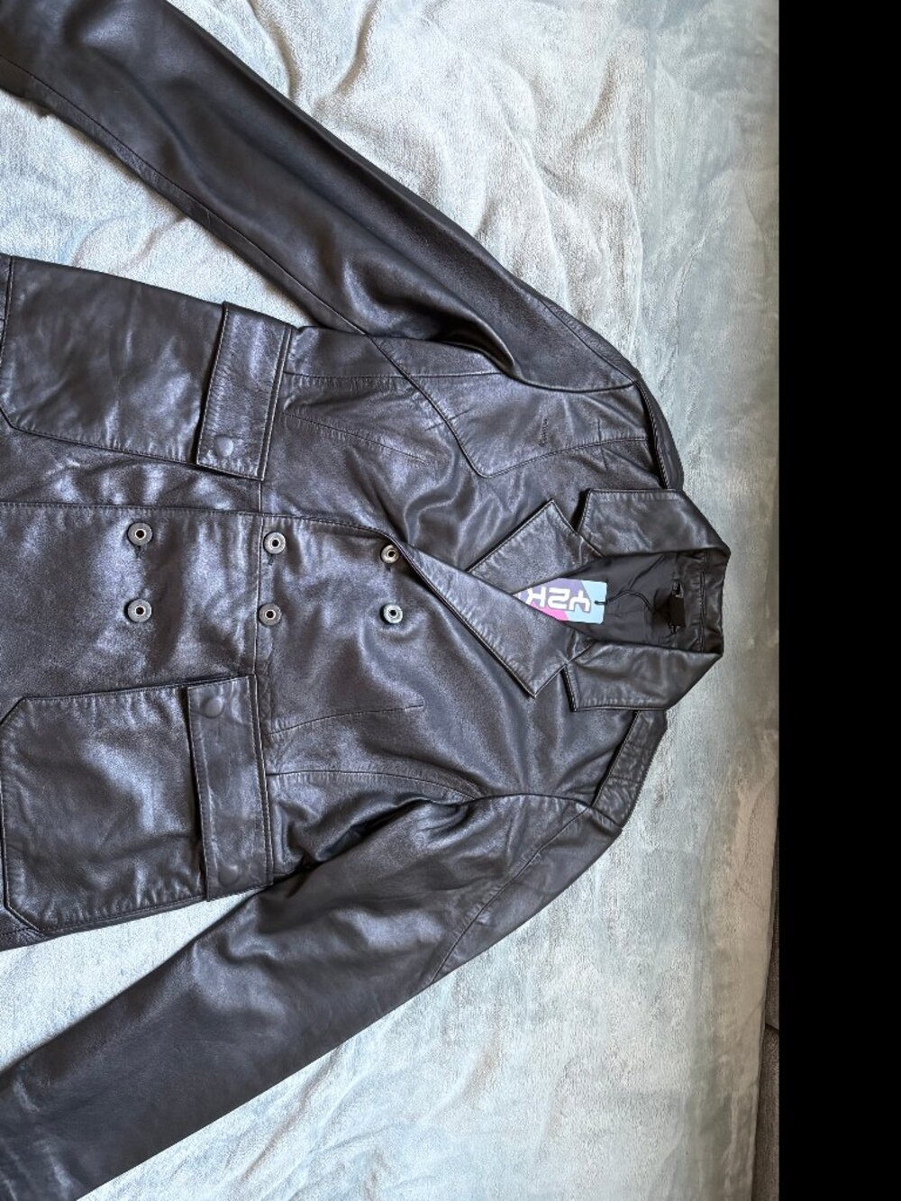 NWT G-Star RAW Black Leather Jacket Women's XL Trench